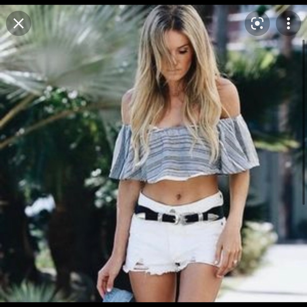 Beach Riot Denim Crop Top Size Small - Picture 3 of 3